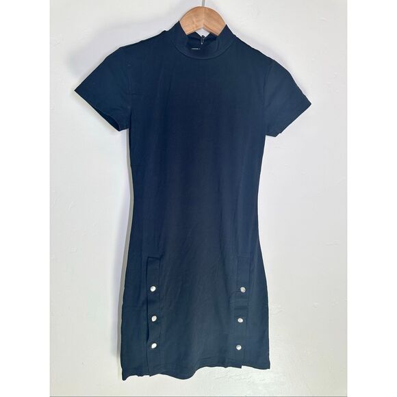 Young & Reckless Black Mock Neck T Shirt Dress Size Small New - Picture 1 of 4